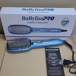BaBylissPRO NANO TITANIUM Ionic Thermal Paddle Brush Optimal Heat 400°F Like New